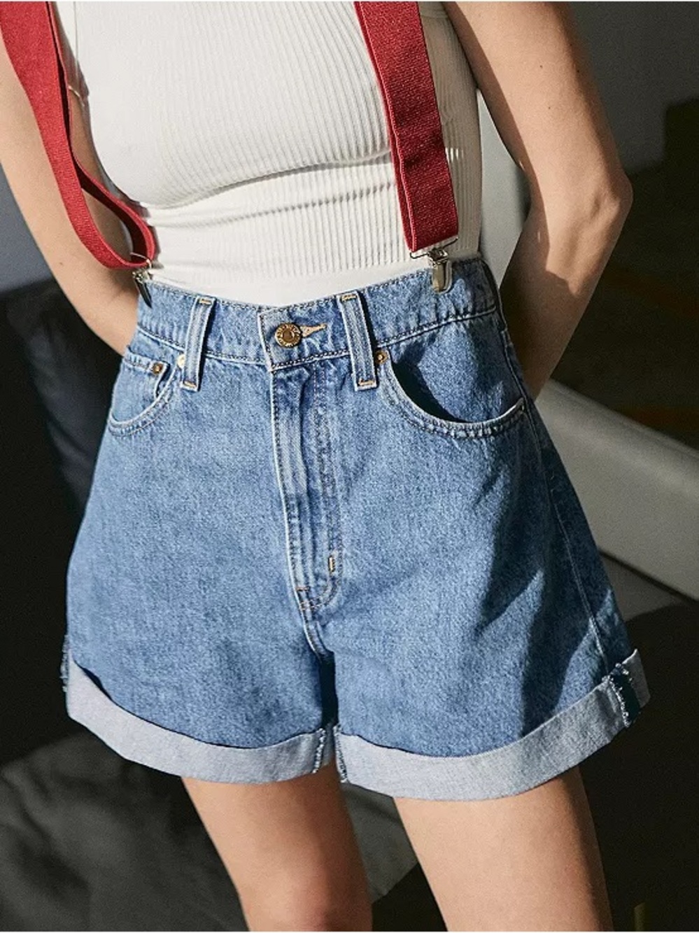 Levi's x Pokémon Misty High Loose Denim Shorts Cerulean Blue Size 29